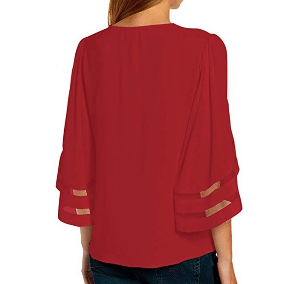 Red Mesh Panel Top - Picture 2 of 3